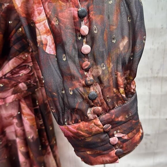 Soft Surroundings Silk Floral Maxi Dress 20W Romantic Cottagecore Feminine Boho - Picture 9 of 16